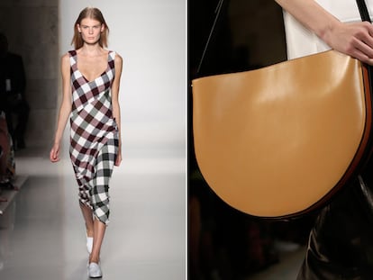 Bandoleras XL y cuadros de colores, la apuesta de Victoria Beckham