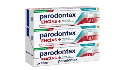Pack de tres pastas de dientes para el sangrado de encías y para la halitosis de Parodontax