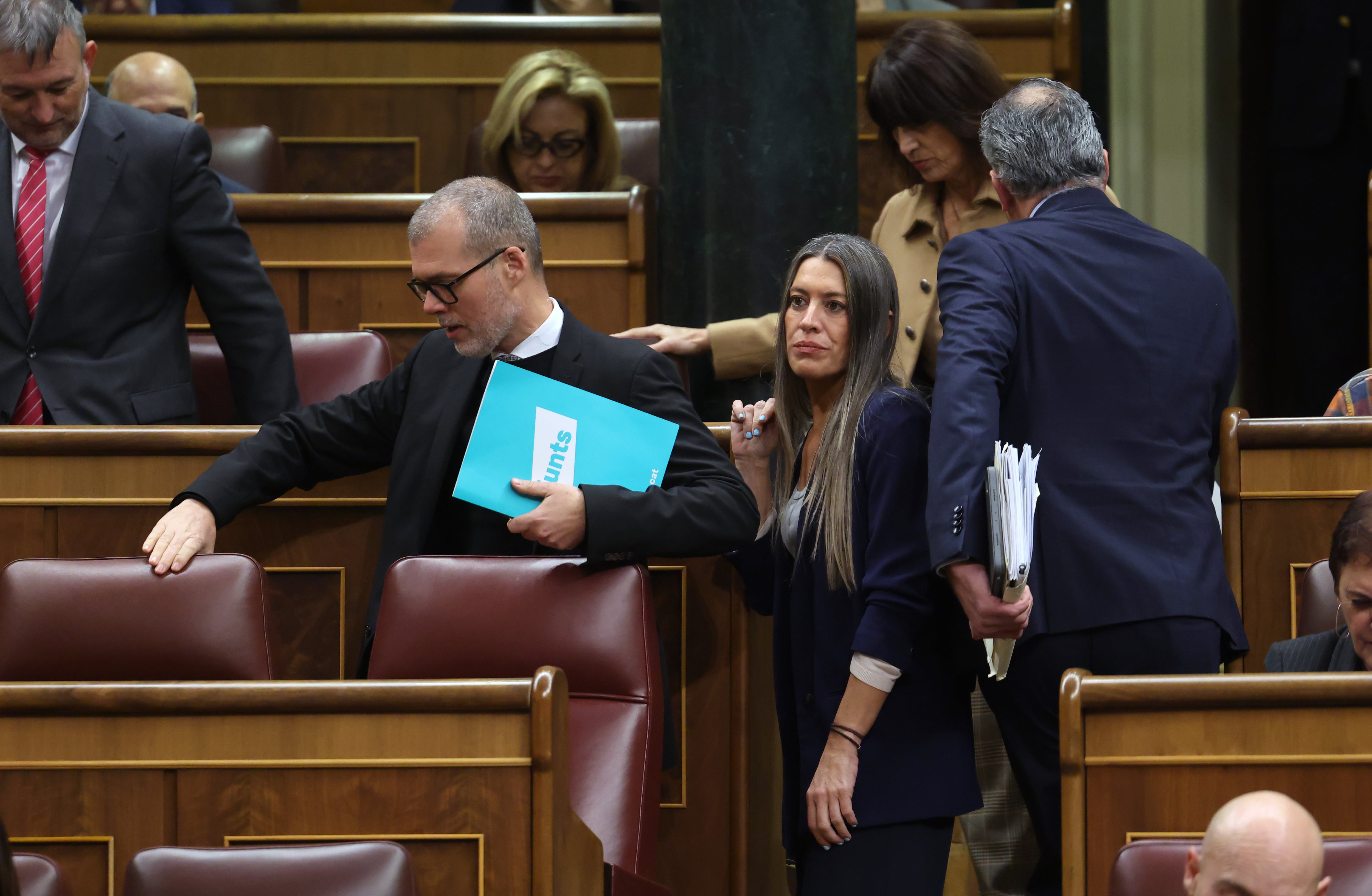 La portavoz de Junts en el Congreso, Miriam Nogueras, durante una sesión plenaria extraordinaria en el Congreso de los Diputados.