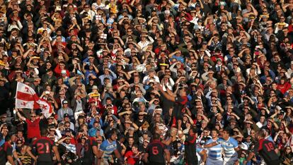 Espectadores en el partido entre Argentina y Georgia, en Kingsholm