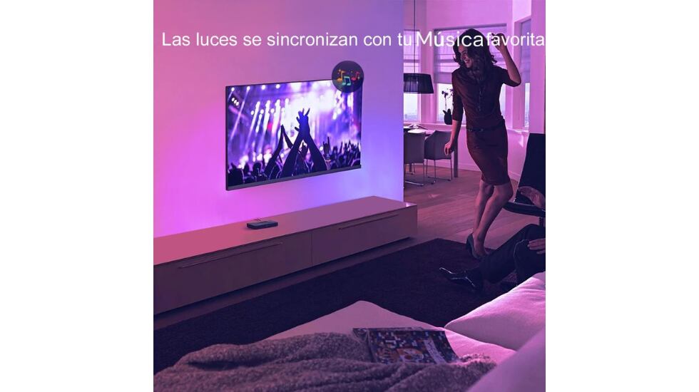 Las luces se sincronizan con el sonido para una experiencia inmersiva.