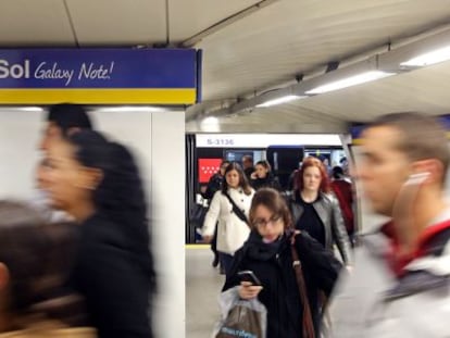 Estación de metro de Sol en 2012. Actualmente se llama Vodafone Sol