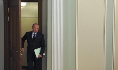 El presidente ruso, Vlad&iacute;mir Putin, en su residencia estatal a las afueras de Mosc&uacute;, el 6 de agosto