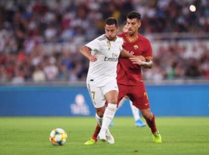 Hazard, en un partido de pretemporada en Roma.