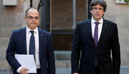 Jordi Turull y Carles Puigdemont, en una imagen del pasado octubre.