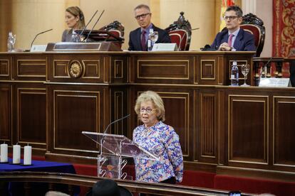 Irene Shashar, superviviente del Holocausto, durante su discurso este viernes en el Senado. 