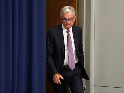 Jerome Powell, presidente de la Reserva Federal, este miércoles en Washington.