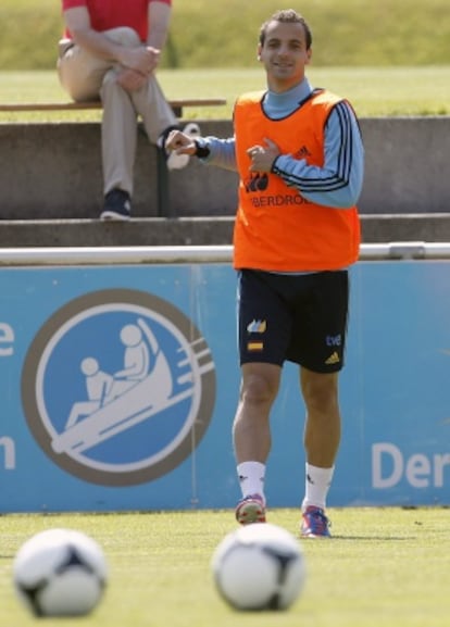 Roberto Soldado durante una sesión de entrenamiento.