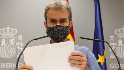 El director del Centro de Coordinación de Alertas y Emergencias Sanitarias, Fernando Simón, informa de los últimos datos de la pandemia de coronavirus en España en una pasada comparecencia.