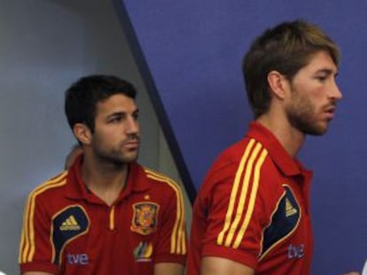 Cesc y Ramos, al final de la rueda de prensa
