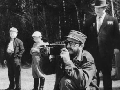 Fidel Castro en 1963 en su primera visita a la URSS