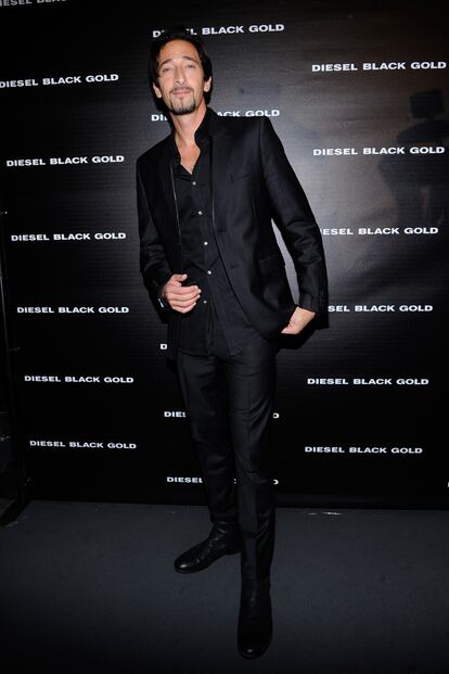 Adrien Brody fue una de las estrellas invitadas al desfile de Diesel Black Gold.