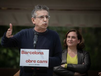 Jordi Martí, con Ada Colau, durante el acto de presentación de la campaña electoral del pasado mes de mayo.