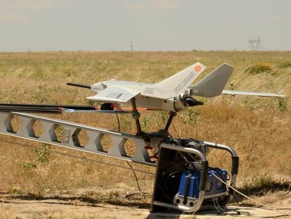 El nuevo dron de Thales en la plataforma de lanzamiento.