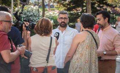 El concejal de Cultura Festiva en funciones de Valencia, Pere Fuset, a su llegada hoy para su declaración en la Ciudad de la Justicia.