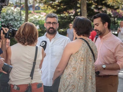 El concejal de Cultura Festiva en funciones de Valencia, Pere Fuset, a su llegada hoy para su declaración en la Ciudad de la Justicia.