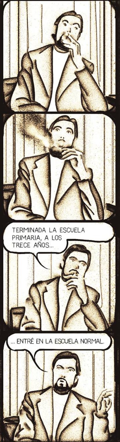 Viñeta de 'Cortázar' (Nórdica), cómic de Marchamalo y Torices.