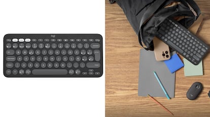 los chollos del día en amazon: teclado portátil Logitech con diseño ergonómico.