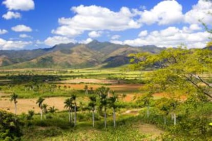 Panorámica del valle de los Ingenios, en la provincia de Sancti Spíritus, en la parte central del país.