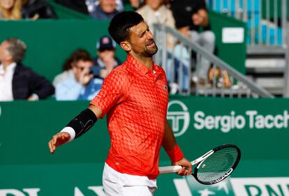 Novak Djokovic, el pasado 13 de abril durante un partido en el Masters 1.000 de Montecarlo.