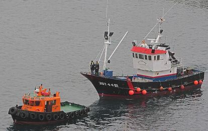 El barco llegando a Vigo