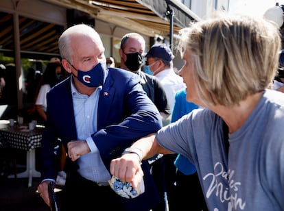 El líder de la oposición conservadora, Erin O'Toole, en un evento en Oakville, Ontario.