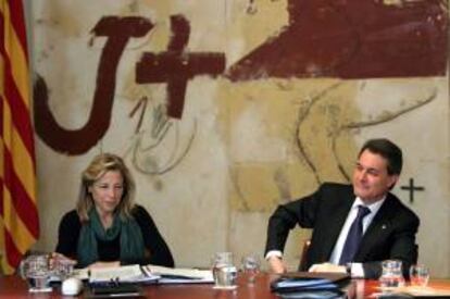 El presidente de la Generalitat, Artur Mas, y la vicepresidenta, Joana Ortega. EFE/Archivo