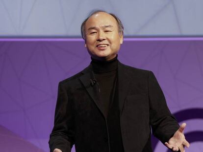 Masayoshi Son, presidente y CEO de Softbank, en febrero en Barcelona.