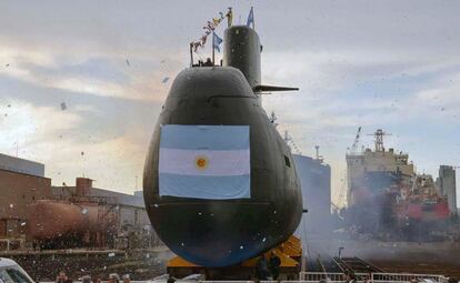 El submarino ARA San Juan en Buenos Aires.