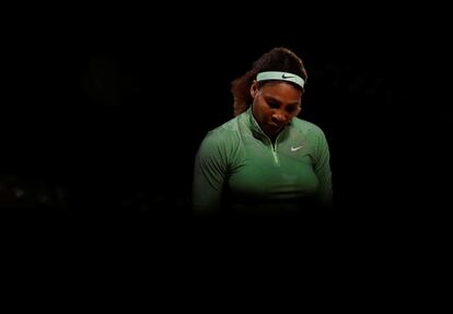 Serena Williams, durante su partido contra Begu.
