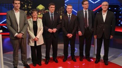 Los candidatos a la &#039;Lehendakaritza&#039;, antes de comenzar el debate. 