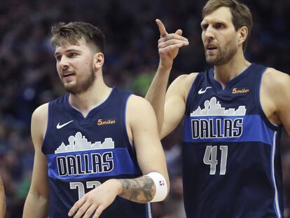 Luka Doncic y Dirk Nowitzki.