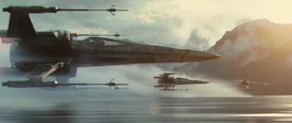 Un fotograma de 'Star Wars: El despertar de la Fuerza', rodada en formato físico.