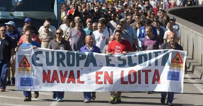 Manifestación del sector naval de la ría de Vigo