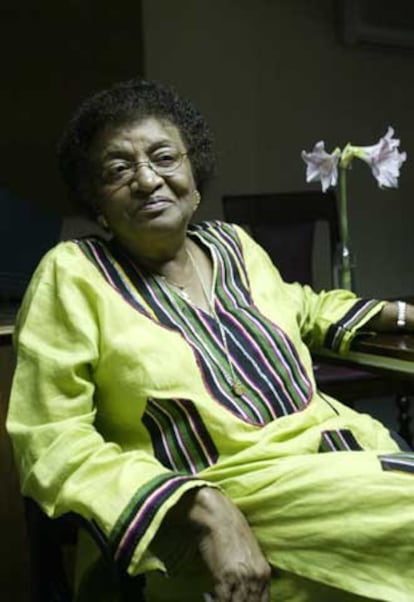 La presidenta electa de Liberia, Ellen Johnson-Sirleaf, el jueves.