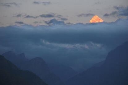 La cima del Nanda Devi, al norte de la India.