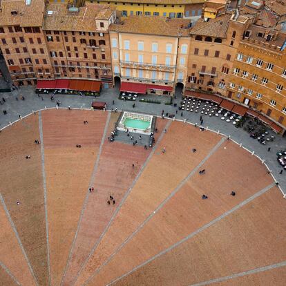 Vista aérea de la Piazza del Campo del Siena (Italia)