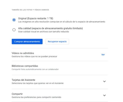 Google Fotos y los vídeos 'no admitidos'.