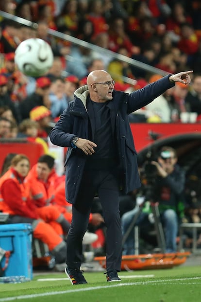 El selecionador español Luis de la Fuente, en un momento del partido.