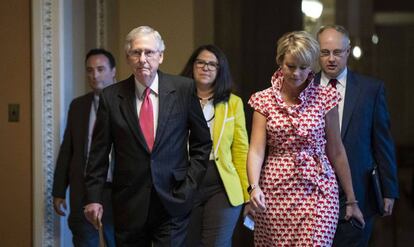  El líder de los republicanos en el Senado, Mitch McConnell, antes de la votación.