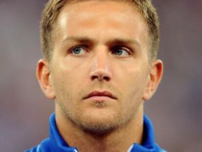 Criscito, antes de disputar un encuentro con Italia.