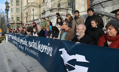 Concentración de apoyo en Bilbao a favor de la manifestación de los presos de ETA.