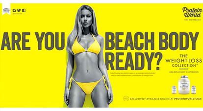 El polémico anuncio de Protein World que preguntaba a la mujeres si tenían su cuerpo listo para la playa.
