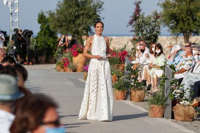 Nieves Álvarez, presentadora de la pasarela Moda Adlib Ibiza 2021, in Ibiza, on Saturday, 12 June 2021.