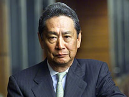 Nobuyuki Idei, durante la entrevista.