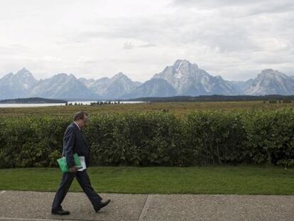 El vicepresidente del BCE, Victor Constancio, en Jackson Hole.