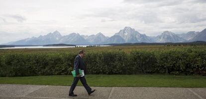 El vicepresidente del BCE, Victor Constancio, en Jackson Hole.