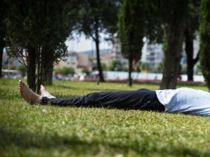 Christian Felber especialista en el barrio de Sants hace unas semanas.