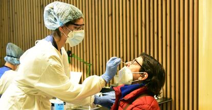 Realización de test en el Recinto Modernista del Hospital de Sant Pau de Barcelona.