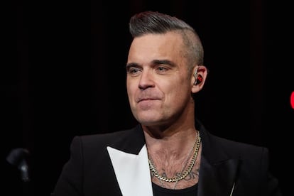 Robbie Williams durante un concierto en Hamburgo en diciembre de 2019.